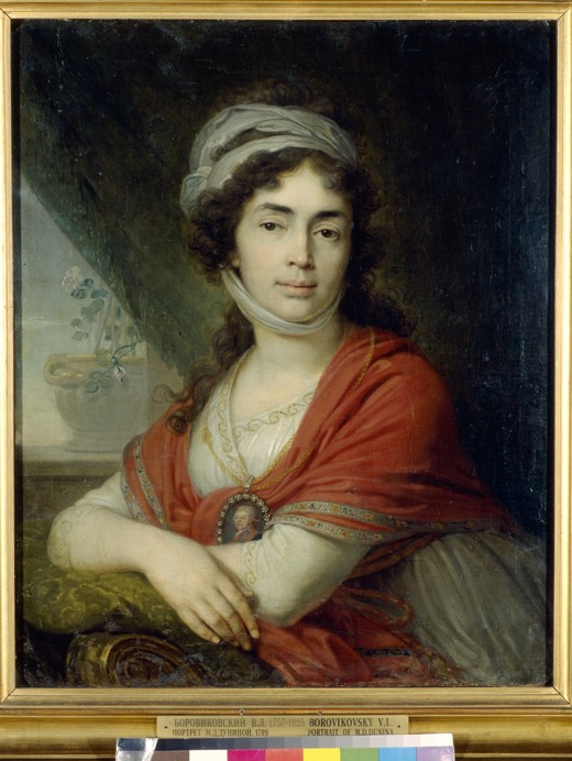 Portrait of Maria (Marfa) Dmitrievna Dunina, née Norova od Wladimir Lukitsch Borowikowski