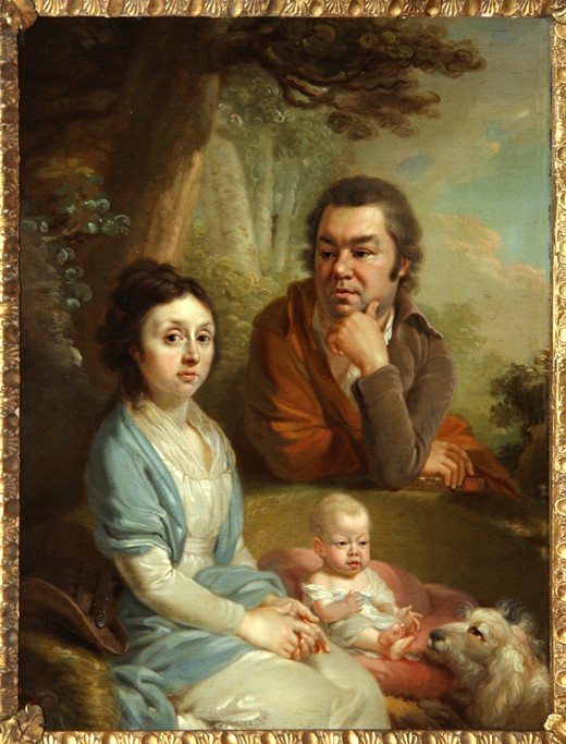 Portrait of Vasily Nebolsin, his Wife Avdotia and Child od Wladimir Lukitsch Borowikowski