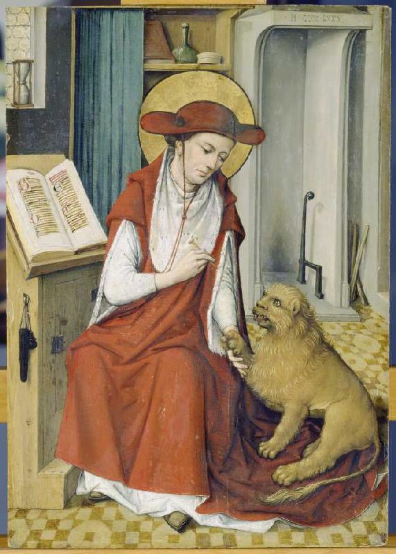 Der heilige Hieronymus mit dem Löwen. od Wojciech Styka