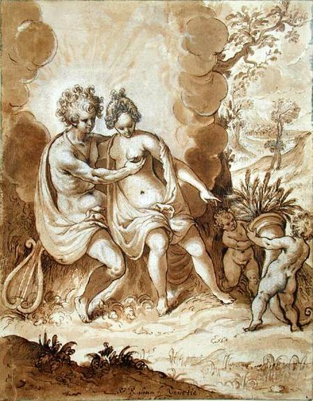 Apollo and Ceres, 1605 (pencil, w/c and white highlighting on od Wolfgang Kilian