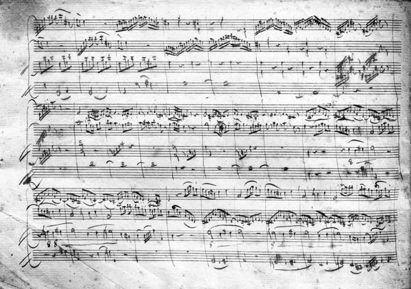 Trio in G major for violin, harpsichord and violoncello (K 496) 1786 (2nd page) od Wolfgang Amadeus Mozart