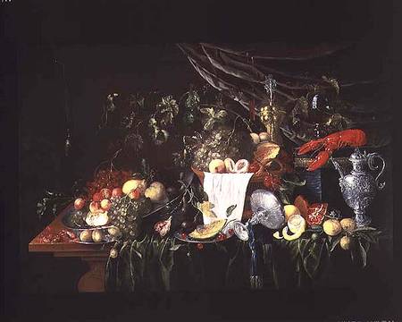 Still Life with Fruit and a Lobster od Wouter Mertens