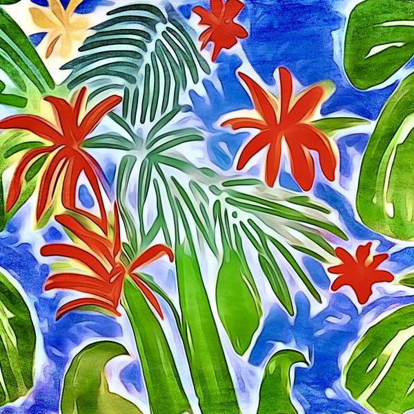 Rote Blumen-Matisse inspired od zamart