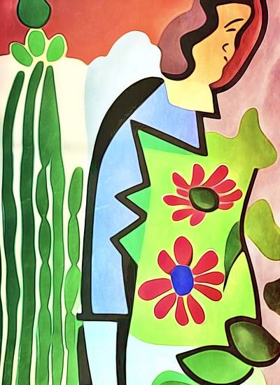 Frau im Blumengarten, Motiv 2 - Matisse inspired