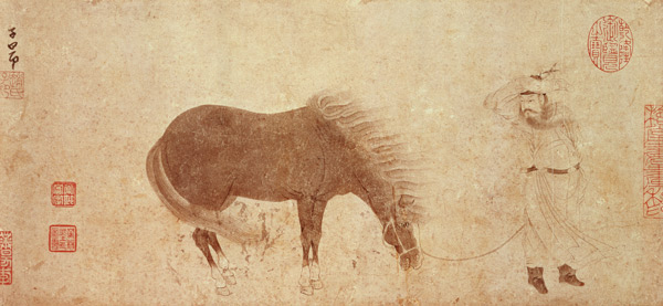 Horse and Groom in Winter od Zhao Mengfu Chao Meng-Fu or