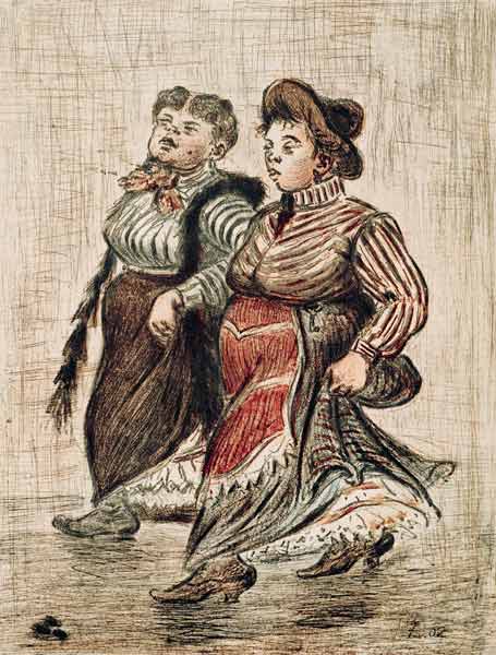 H.Zille / Two street girls / 1902 od Heinrich Zille
