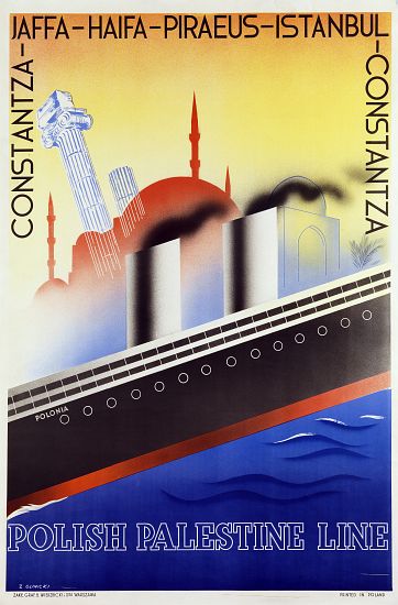 Poster advertising the Polish Palestine Line od Zygmunt Glinicki